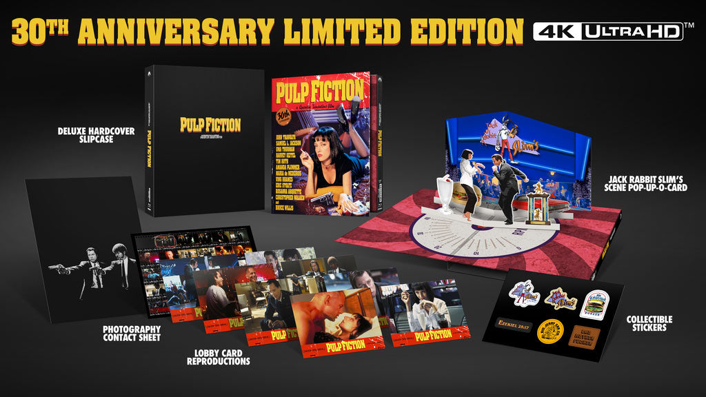Contenuto completo dell’edizione da collezione di Pulp Fiction in 4K UHD: cofanetto, Blu-ray, booklet e materiali esclusivi