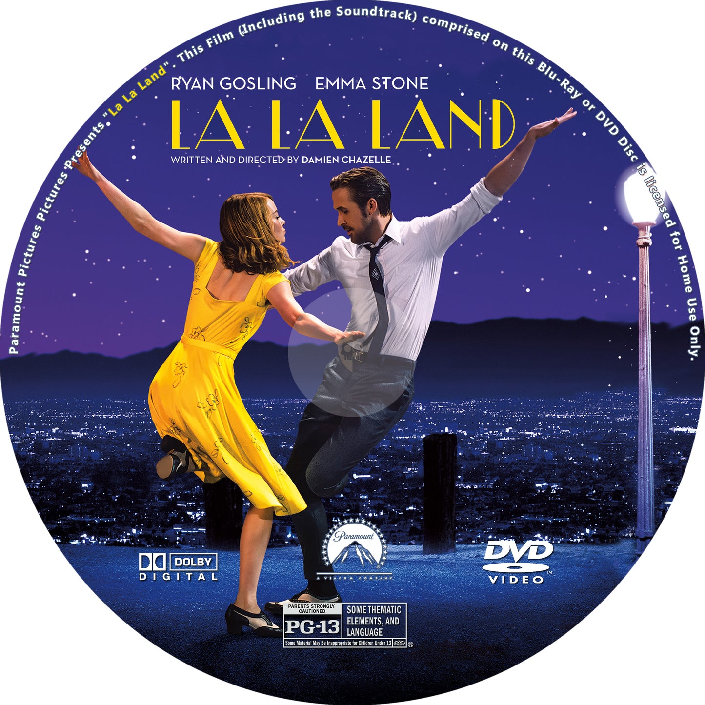 Copertina CD Blu-ray di La La Land con Ryan Gosling ed Emma Stone