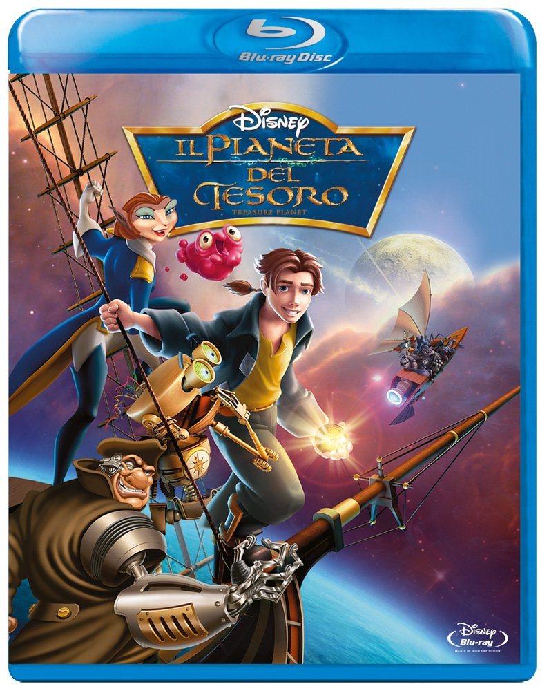 Copertina Blu-ray de Il Pianeta del Tesoro, classico Disney di animazione fantascientifica