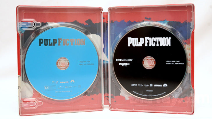 Aspetto dei due Blu-ray 4K UHD di Pulp Fiction, con film e contenuti extra